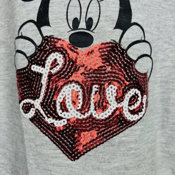 Disney Minnie Girls Tank 6/6X Small Sequined & Bow Gray Tank Top - Picture 4 of 6